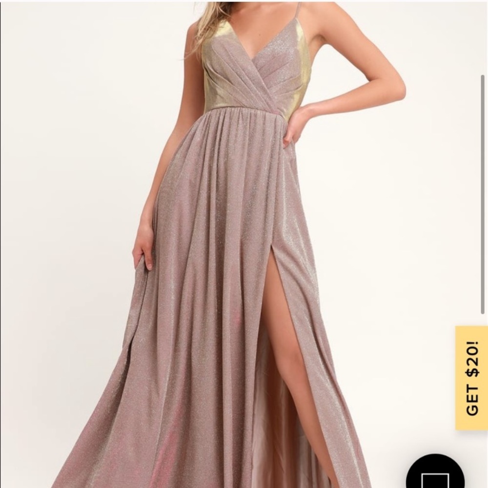 NWT LULU’S Iridescent Maxi Dress